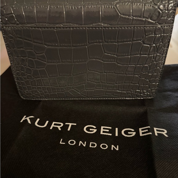 Kurt Geiger Charcoal Croc-Embossed Crossbody Bag - Picture 4 of 5